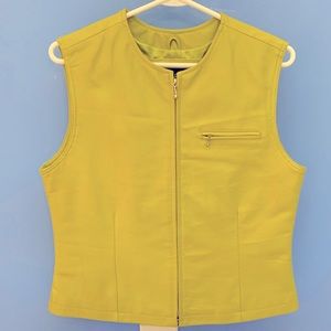 Lime green leather vest